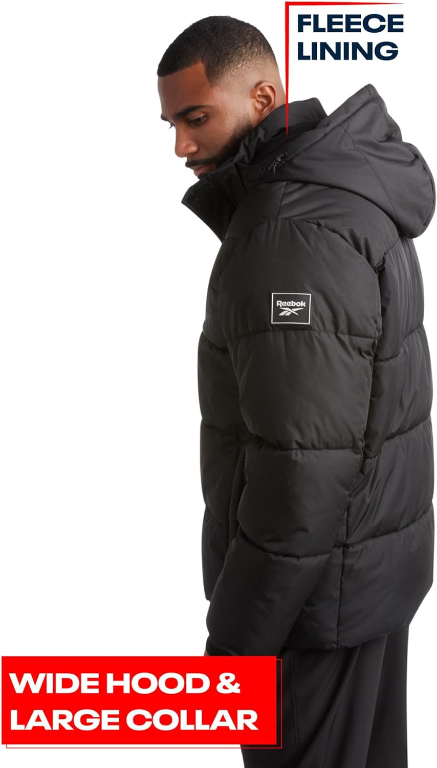 Reebok Men's Winter Jacket - Heavyweight Quilted Puffer Parka Coat - Weather Resistant Ski Jacket for Men (M-XXL) - Image 5